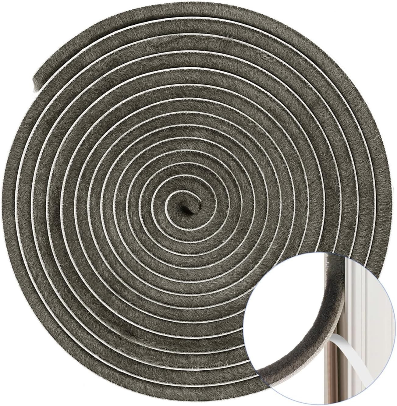 Weather Stripping Door Seal -16 Ft X 11/32" Pile Self-Adhesive Window Seal Strip