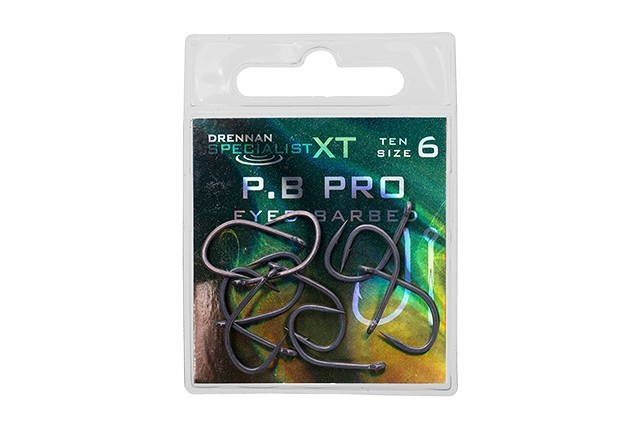 DRENNAN  SPECIALIST XT - P.B PRO   - 10 PER PK - EYED BARBED FISHING HOOKS