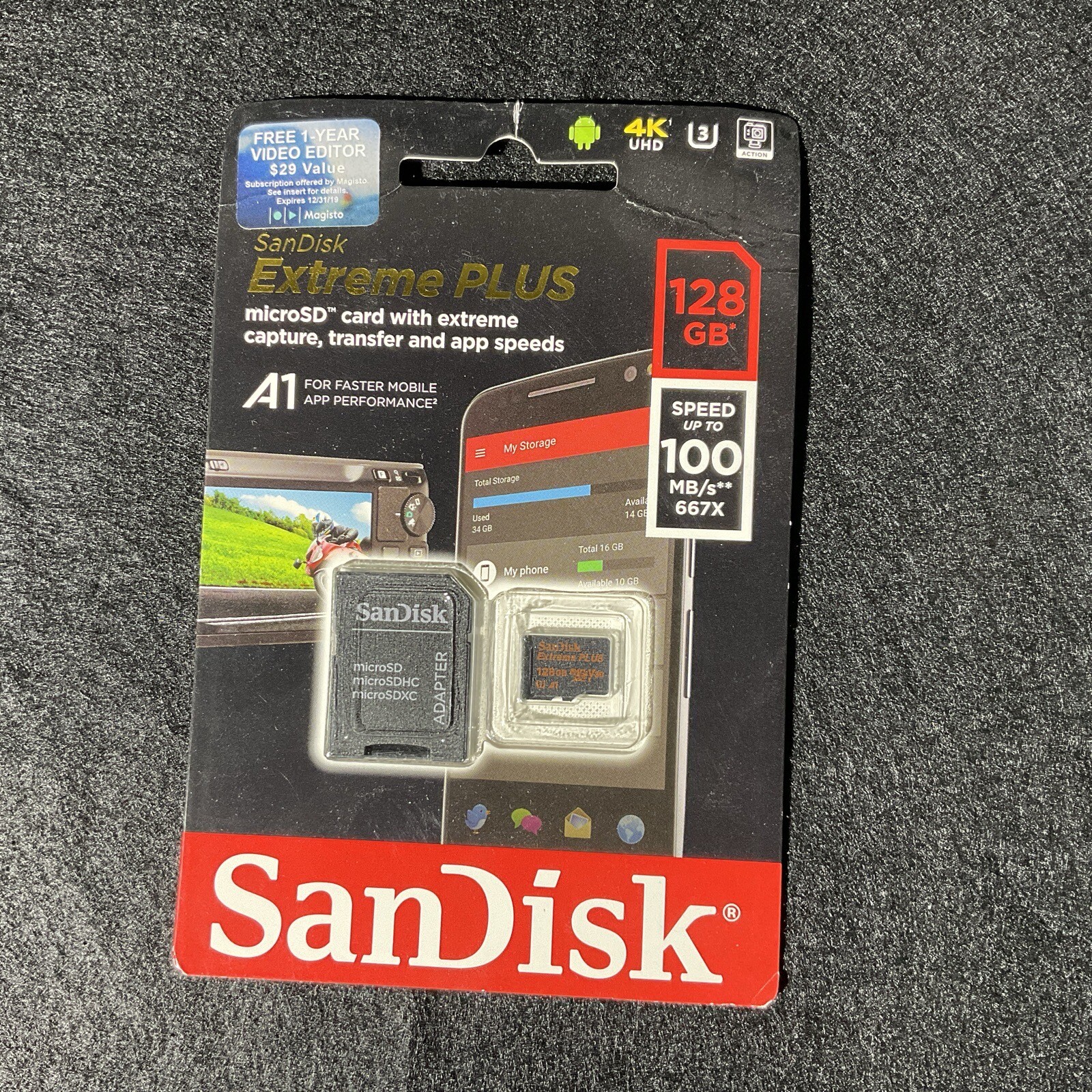 SanDisk Extreme PLUS Micro SD SQ Card  128GB SDSQXBG-128G-GN6MA *FED-EX 2 BUS DA