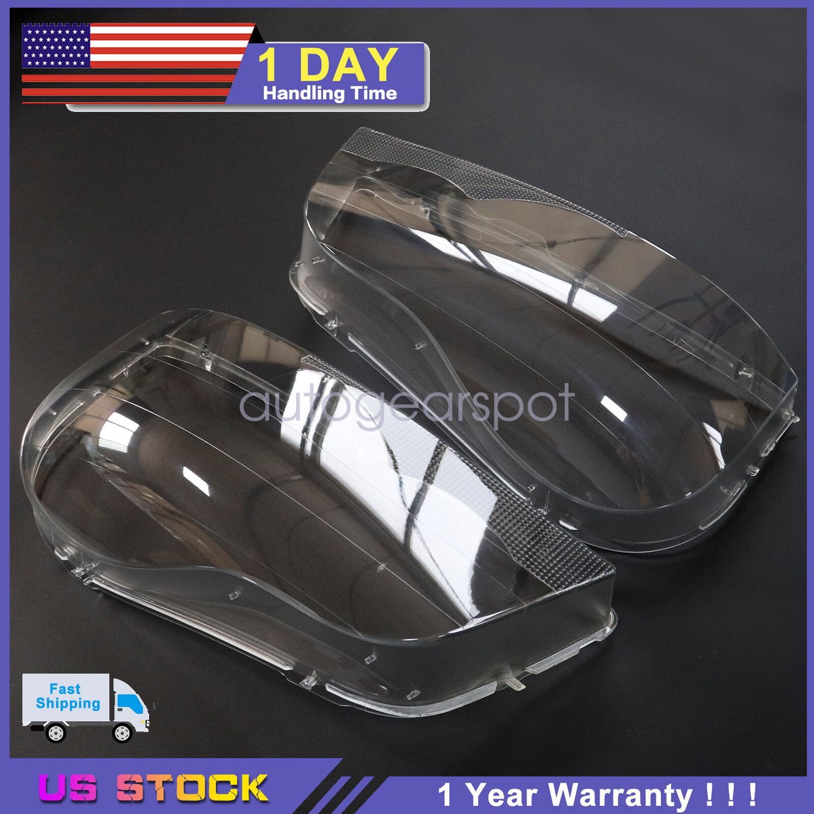 Pair Front Headlight Headlamp For Volvo XC90 2006-2014 Lampshade Lens Cover