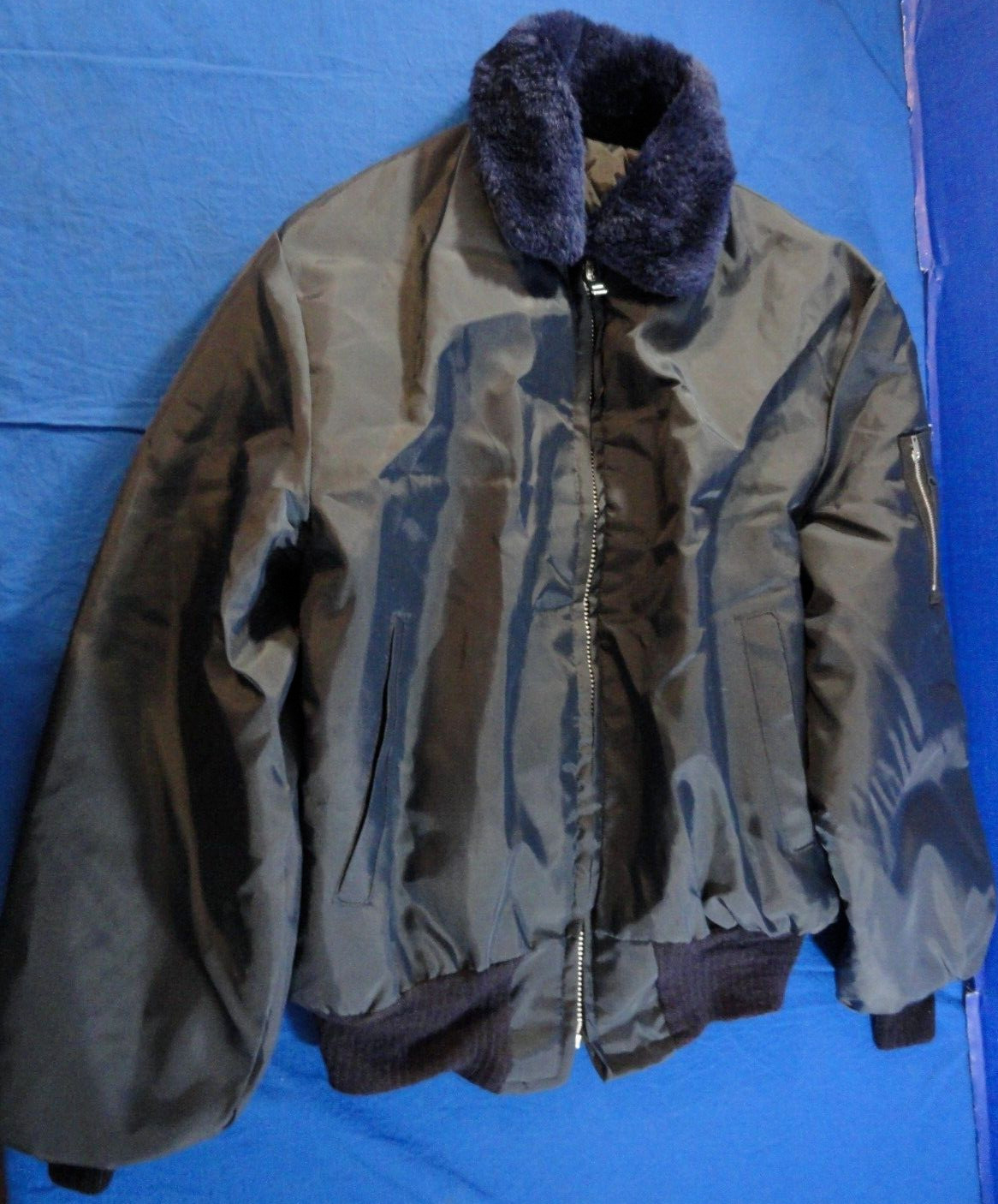 NEW 2026 MILITARY UNISEX BLUE FLIGHT AVIATOR BOMBER JACKET BLACK QUILTED 25X40