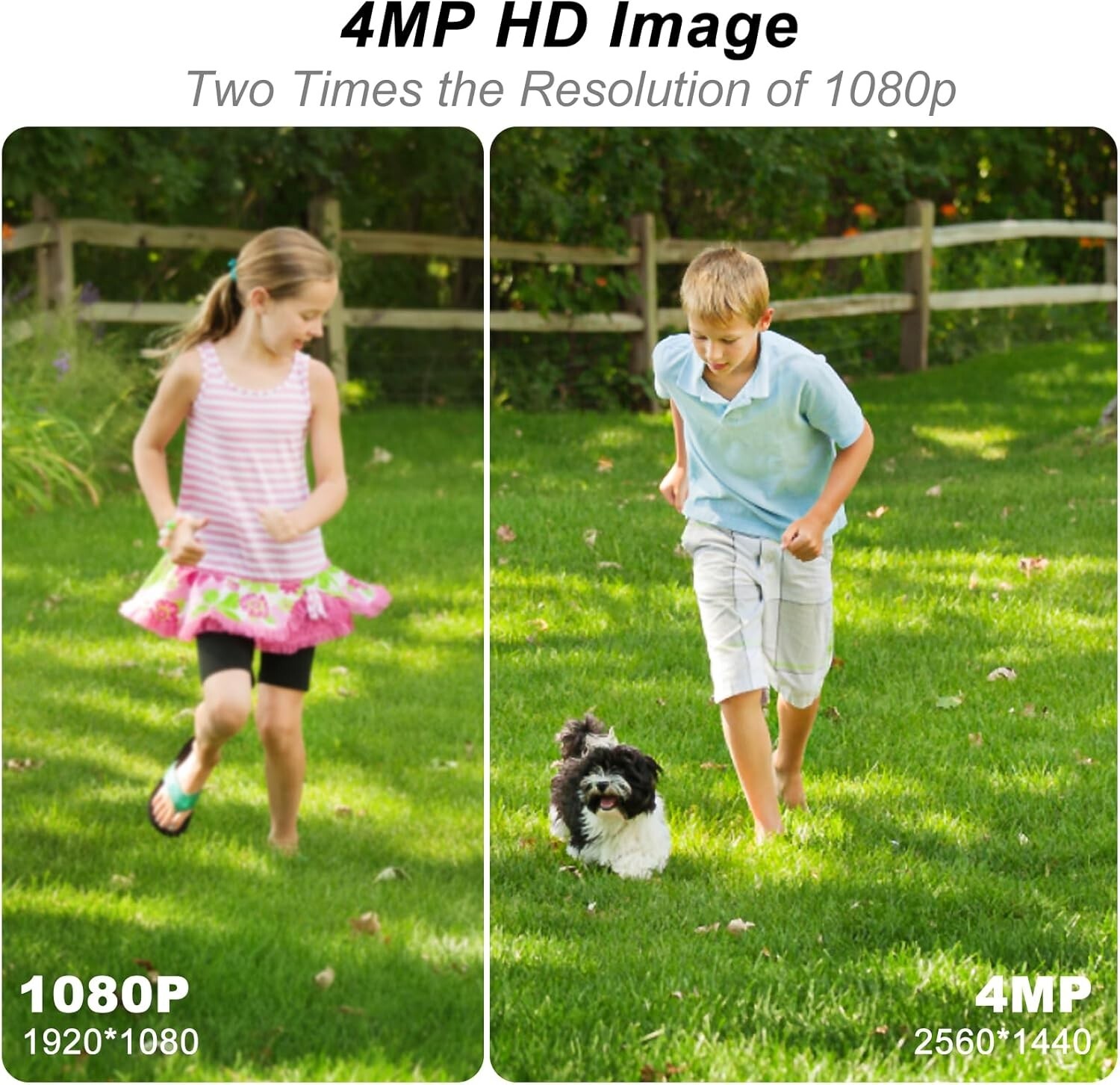 2K 4MP Solar Security Camera Outdoor Home Surveillance PIR 2-Way Talk + 64GB