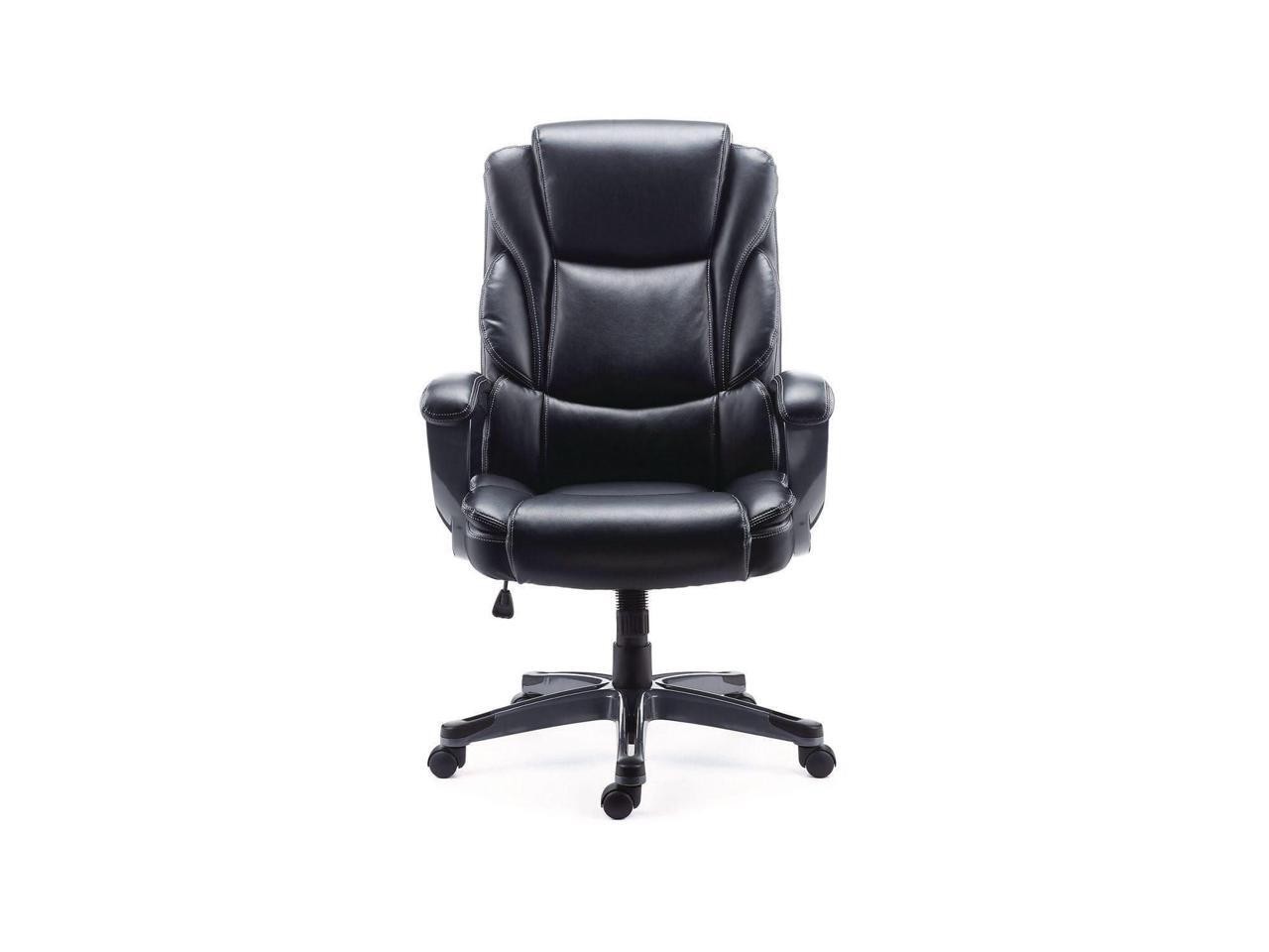 Alera Kirkdale Bonded Leather Manager Chair - Supports Up to 275 lb - 16.18 to 2