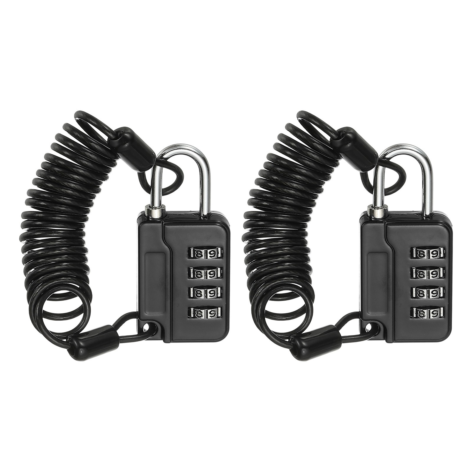 2 Pcs Combination Lock 4 Digit Locker Locks for Luggage Gym Files Cabinet Black