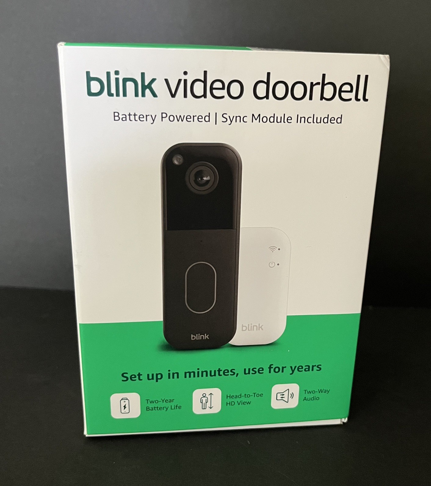 Blink Video Doorbell NEW 2025 2nd Gen + Sync Module Core System Black