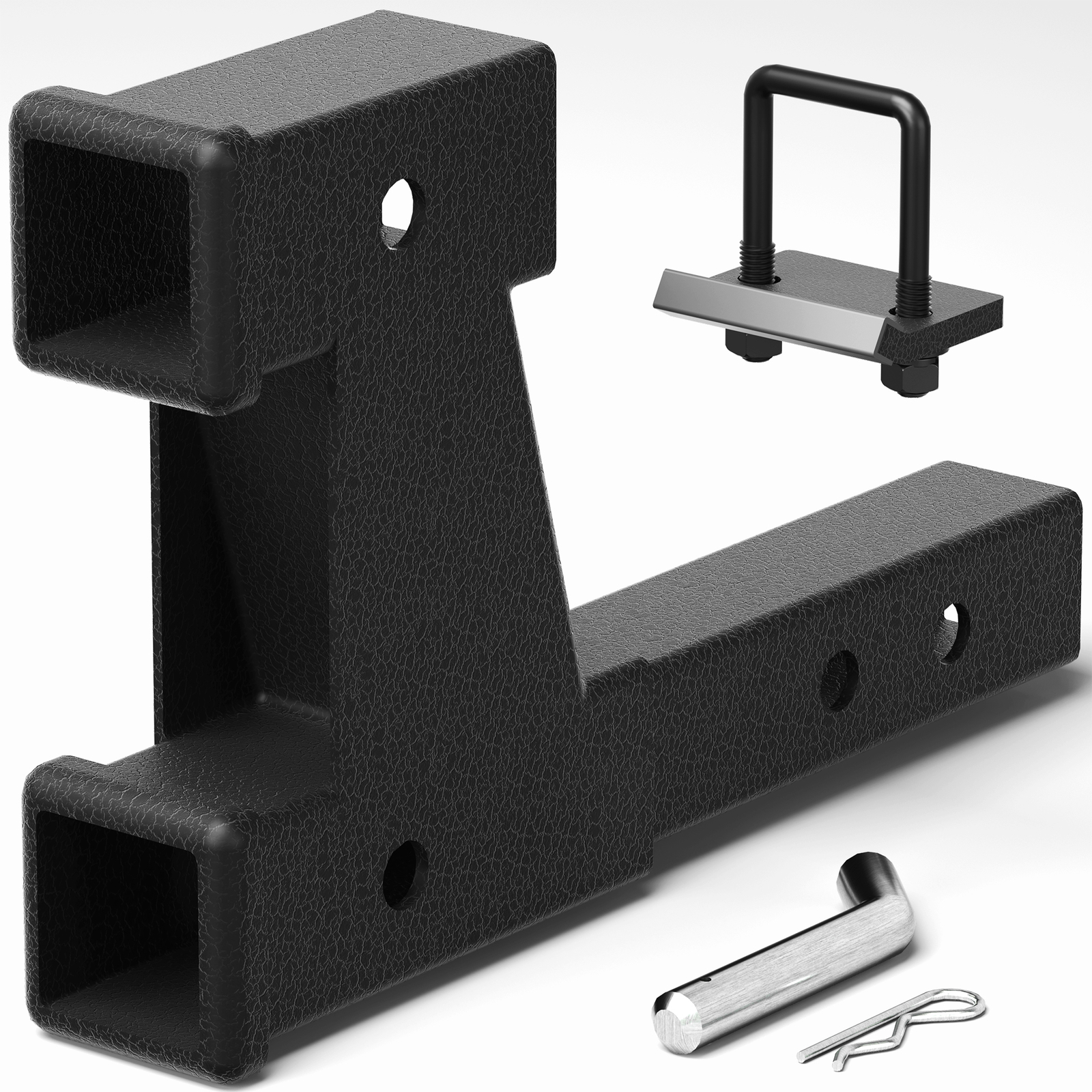 4000 LB Dual 2" Trailer Hitch Receiver Rise-Drop Adapter Extender Extension Tow