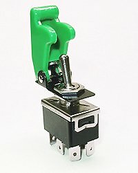 DPDT Toggle Switch 20 Amps @ 125 VAC Includes "Green" Safety  Cover