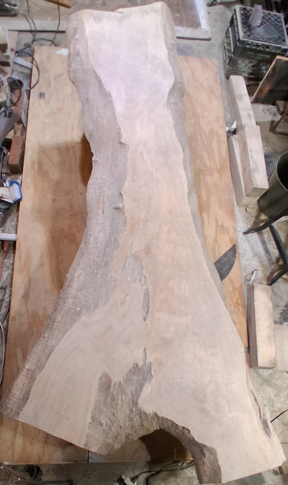 Customizable Handmade Live Edge Epoxy White Oak Wooden Rustic Bench 85.5"L