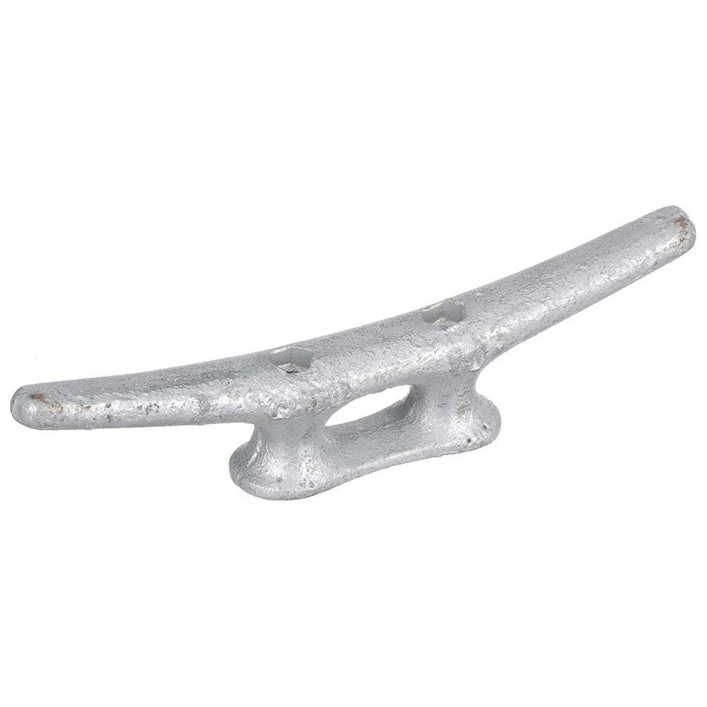Seachoice Open Base Dock Cleat, Galvanized Gray Iron, 10 In.