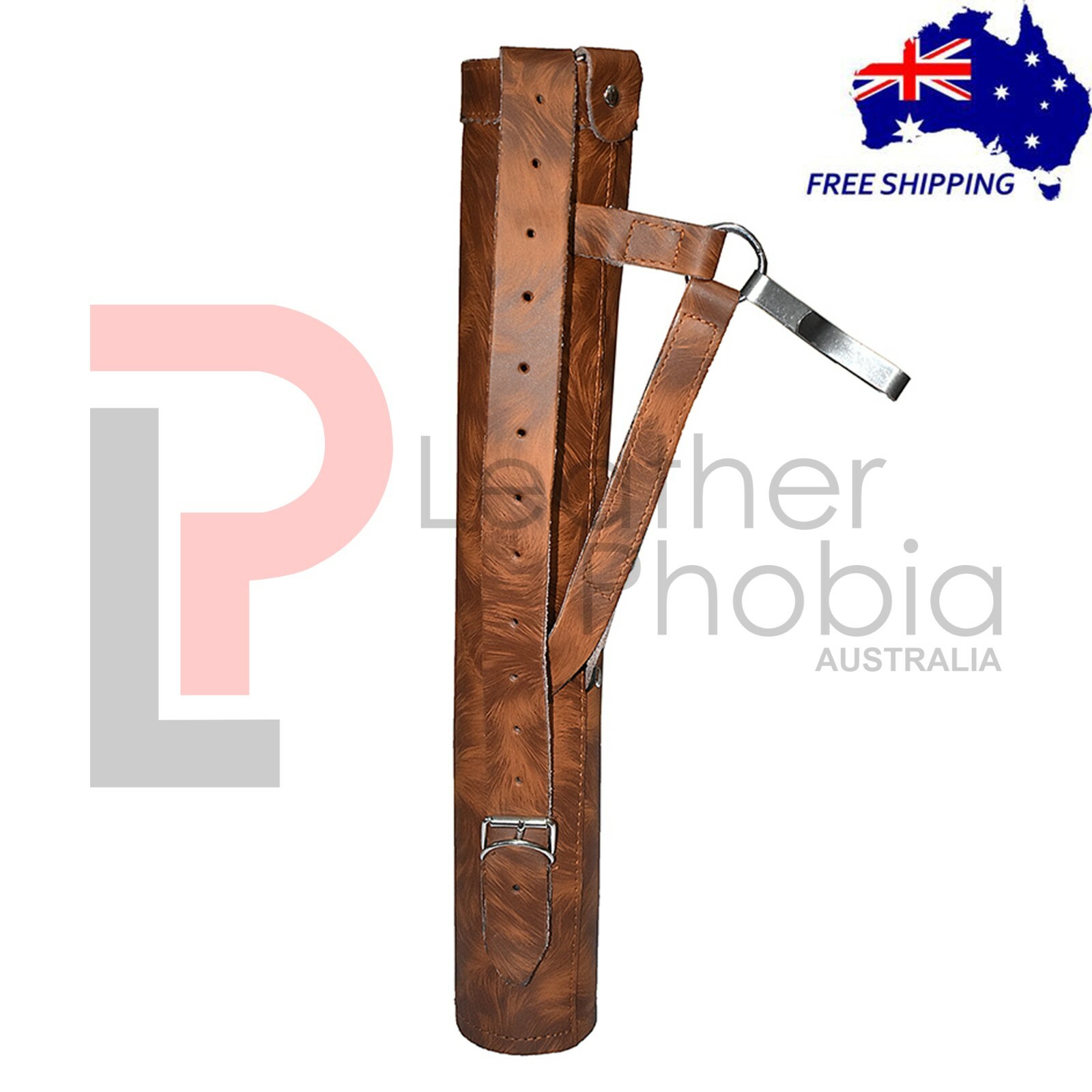 Traditional Archery Arrow Back Quiver Cow Genuine Leather Adjustable Strap Bag