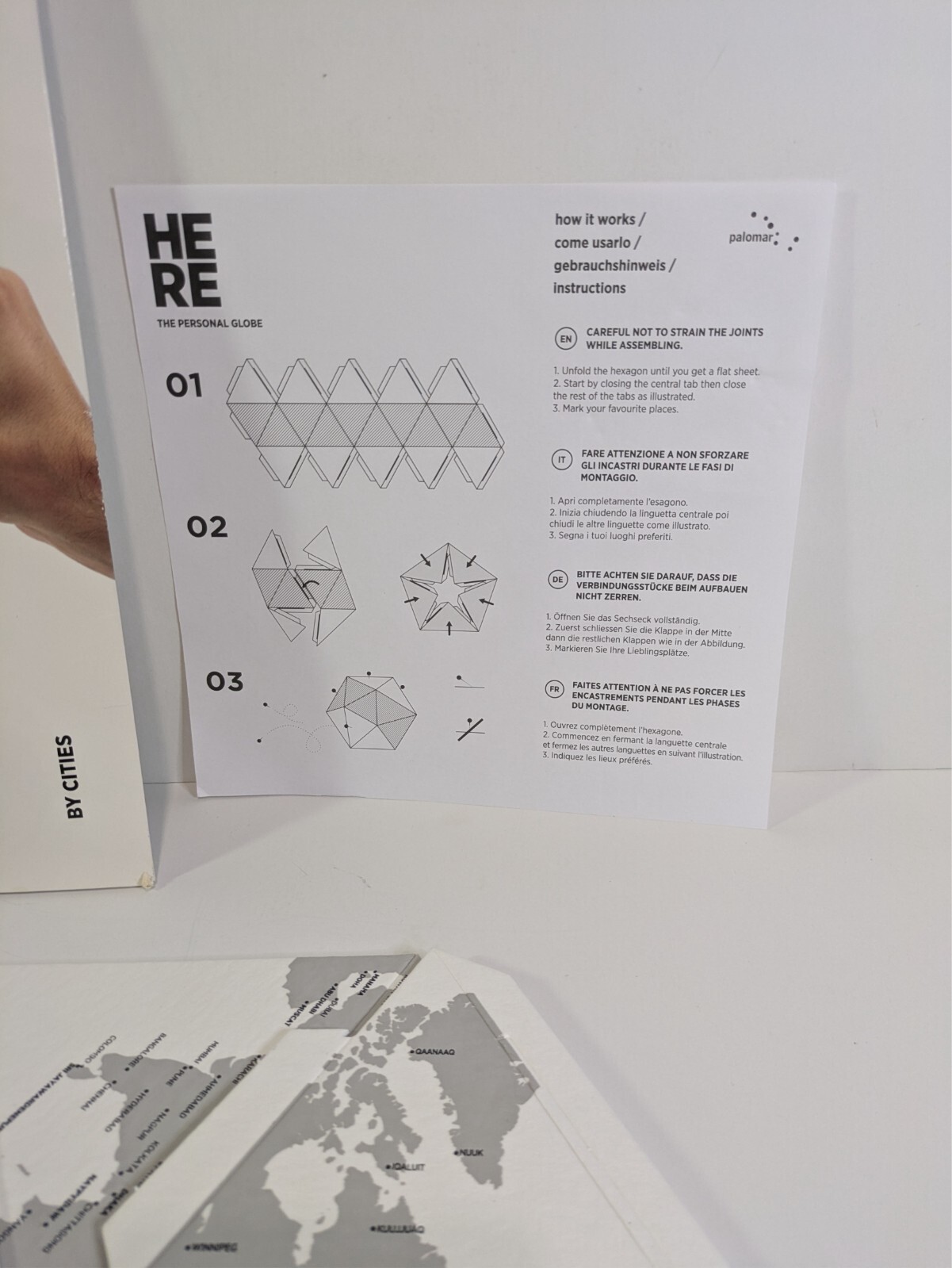 HERE Personal Globe Three-dimensional Paperboard Dodecahedron Cities World Map