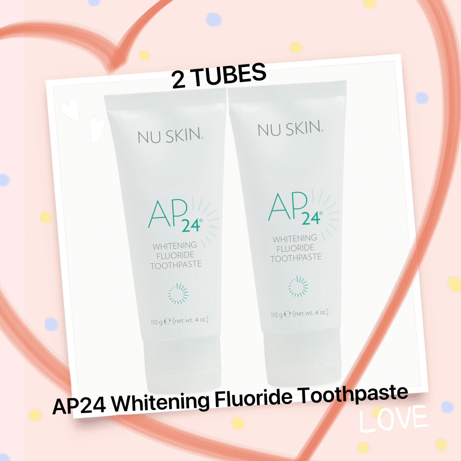 2X Nuskin Nu Skin AUTHENTIC AP24  Whitening Fluoride Toothpaste Exp 09/27