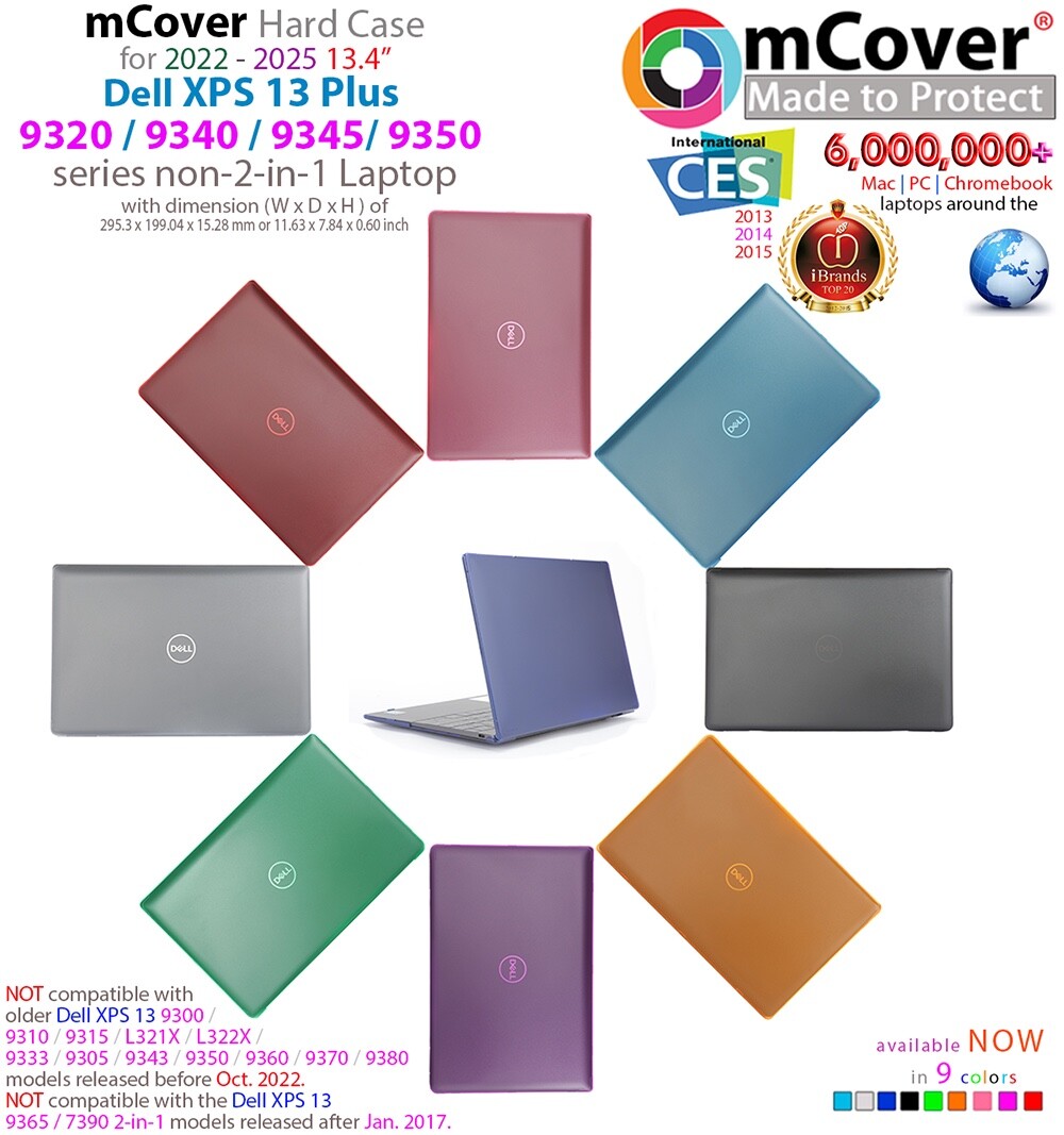 mCover® CASE for 2022+ 13.4" Dell XPS 13 PLUS 9320 9340 9345 9350 Windows PC