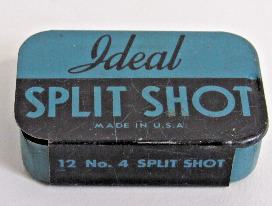 Vintage Ideal Split Shot 12 No 4 Split Shot Collectible Tin Empty  -A7
