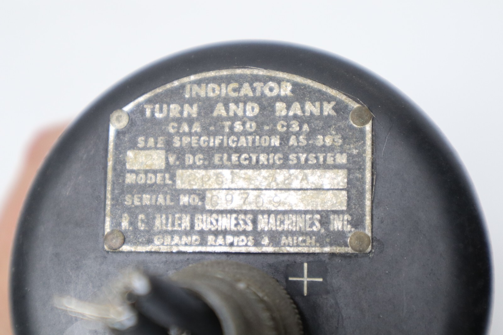 RC Allen 12P61-A2A Turn & Bank Indicator