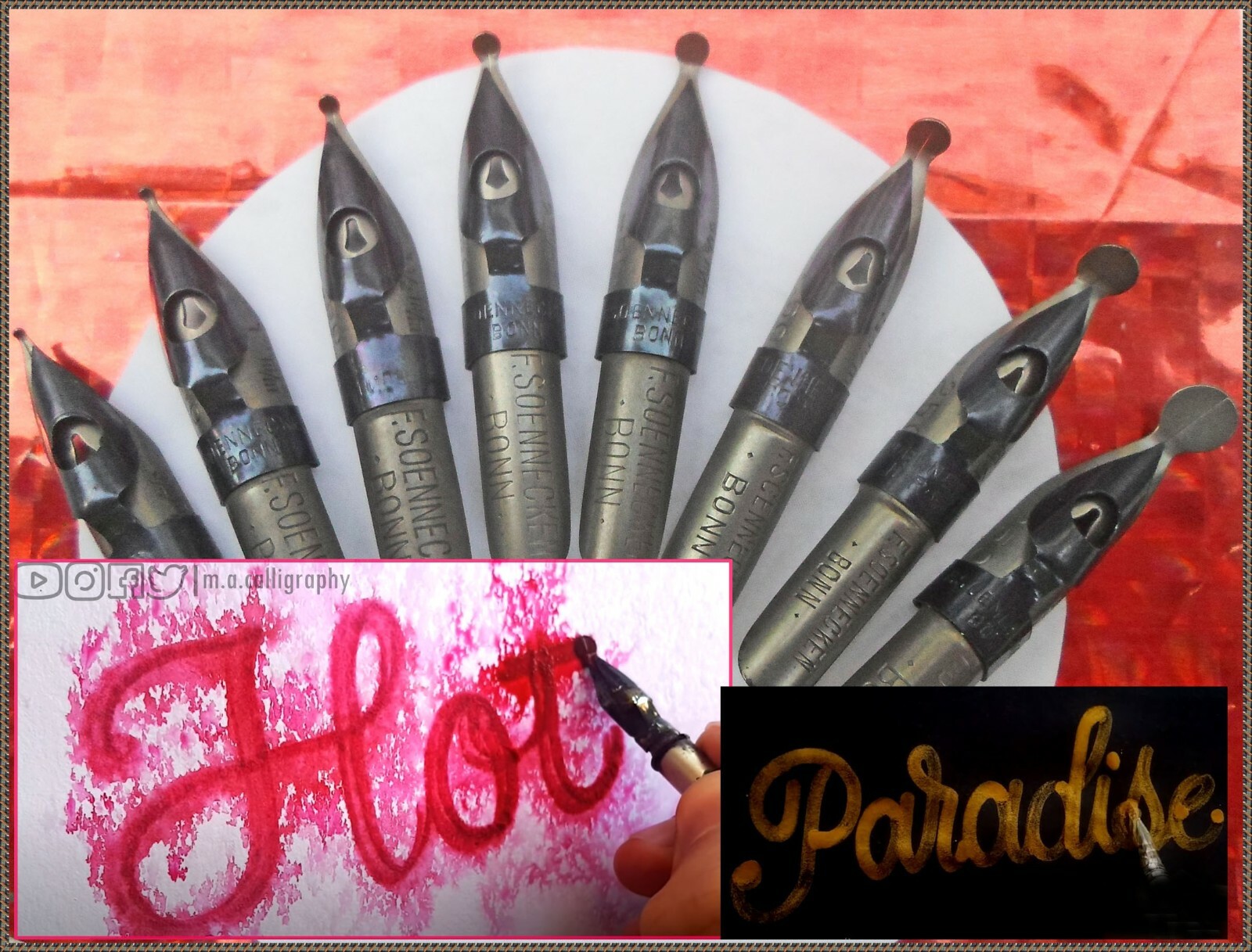 DISCOUNT! 7 vintage F. Soennecken no.250 Redis nibs with different sizes
