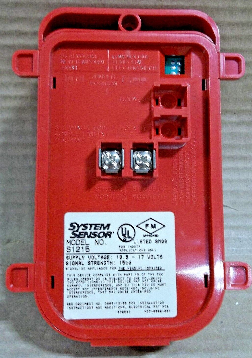 NEW SystemSensor SPECTRAlert S1215 Red Heat Detector Strobe & Light