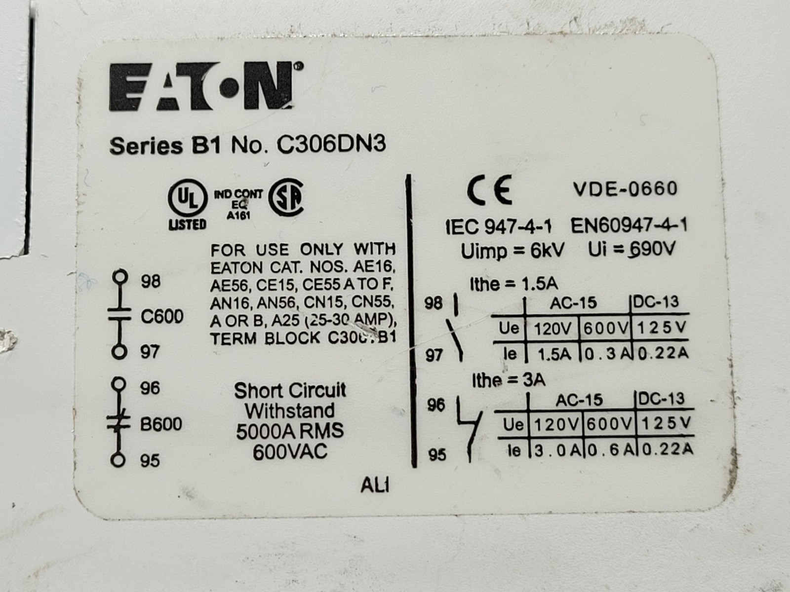 Eaton C306DN3 Series B1.