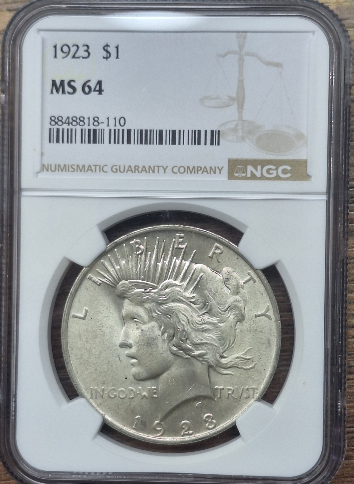 1923 Peace Silver Dollar $1 NGC MS64 Philadelphia Beautiful Coin Proof Like