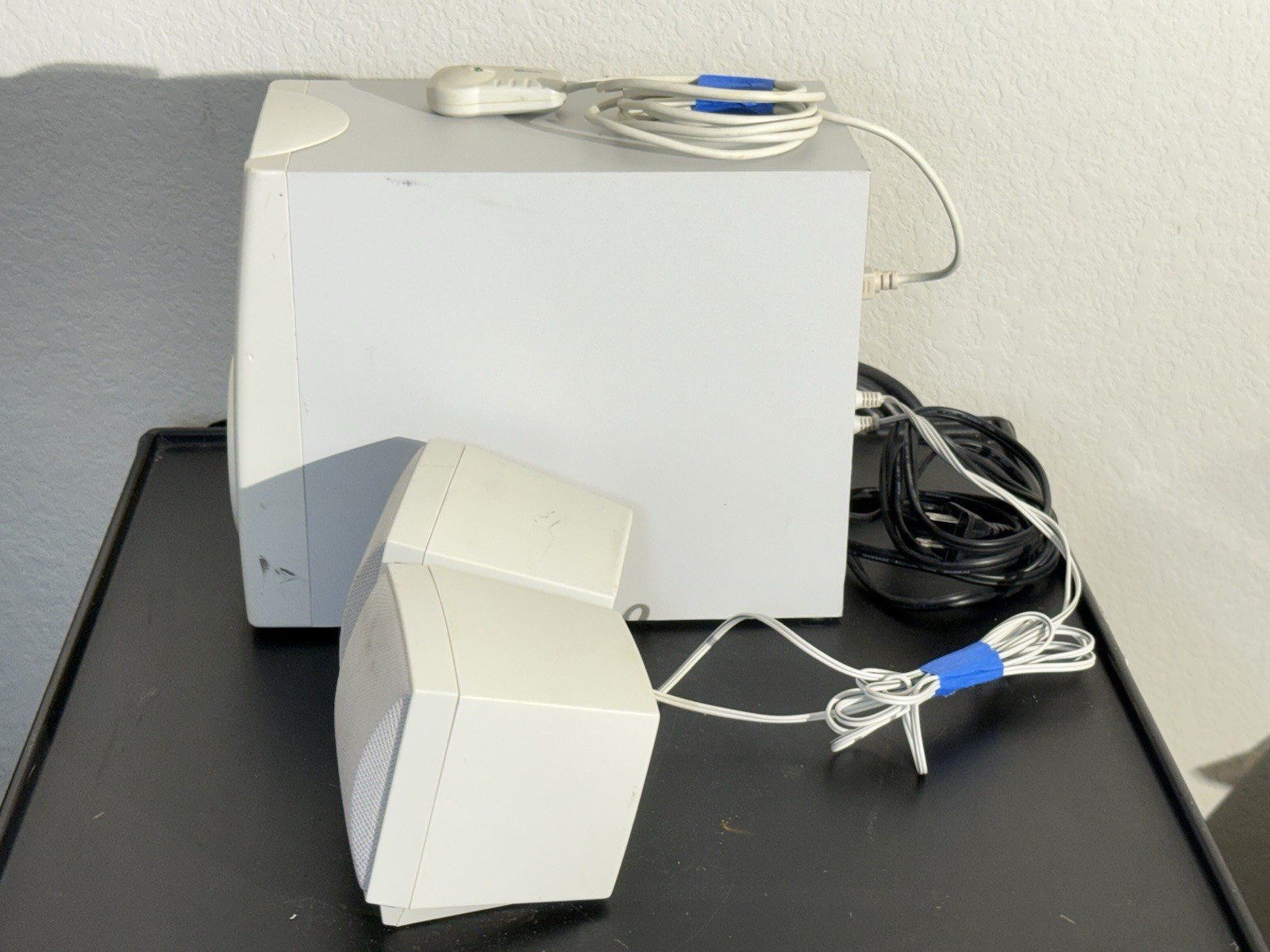 AOpen MS-810 Subwoofer w/ Left & Right Mini Speakers For Stereo Amplifier System
