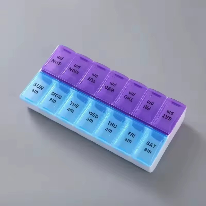 7 Day Weekly Pill Box Organizer 2 Times a Day AM PM Medicine Case Travel Storage