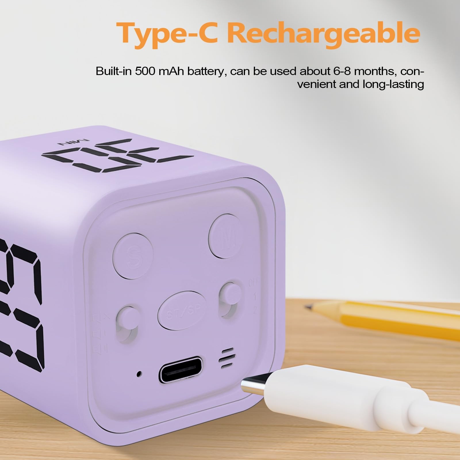MultiFunction Cube Timer, 5/10/30/60 Min & Custom Count Down, Included Pause ...