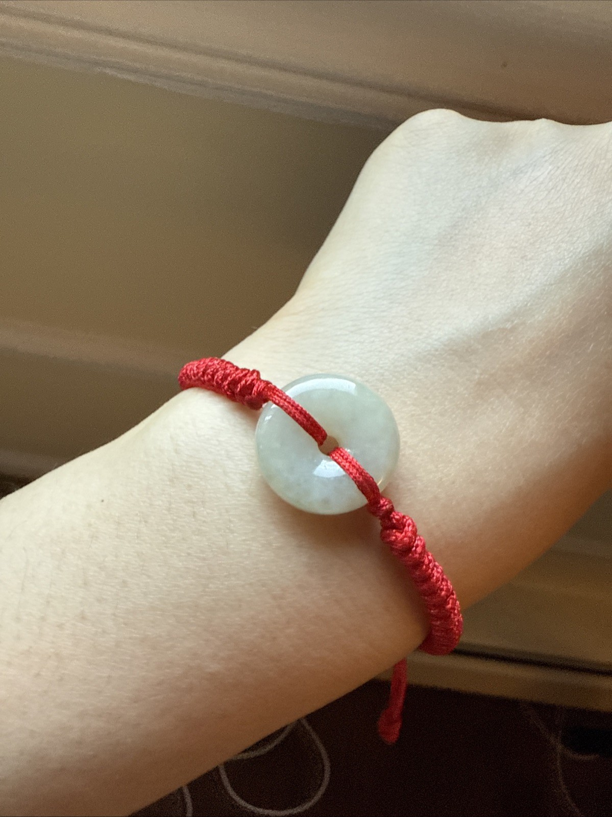 Untreated Grade A Myanmar Jadeite Bracelet 天然翡翠 老坑冰平安扣手工精編紅手鍊