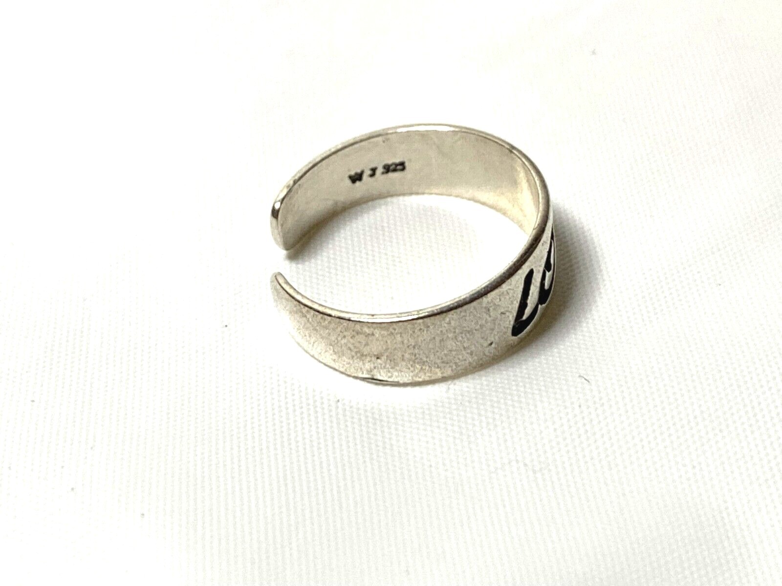 Sterling Silver Love Band Adjustable Toe Ring Size 4.5