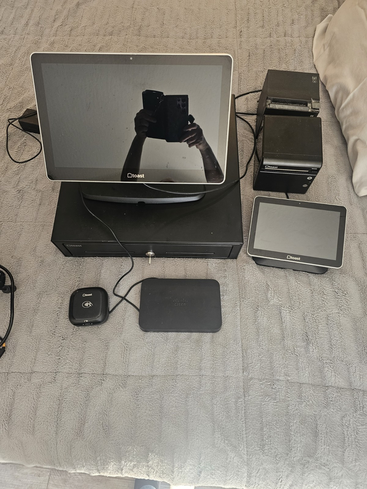 Toast Flex TT200 POS System Touch Screen w/ Printer, card reader & Cables