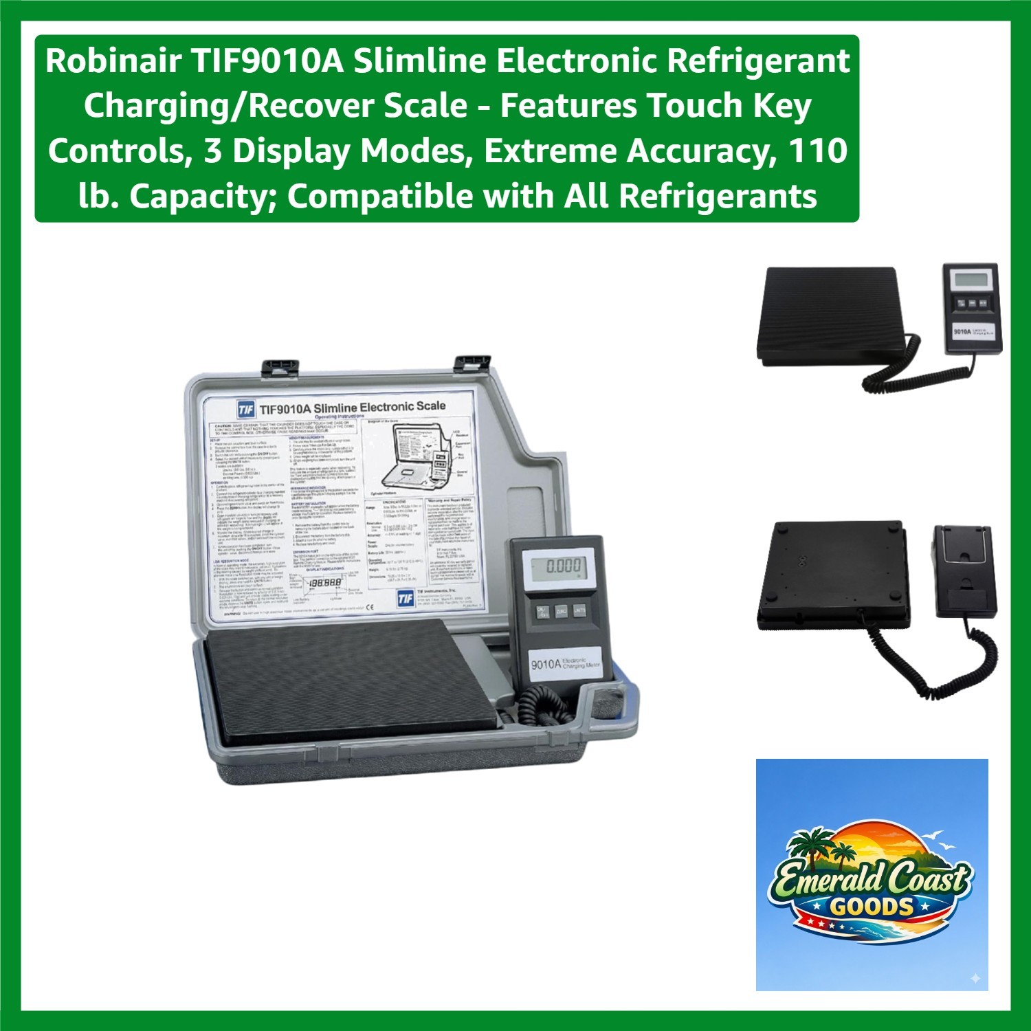 Compact Electronic Refrigerant Scale - 110 lb, Touch Display & Case Included