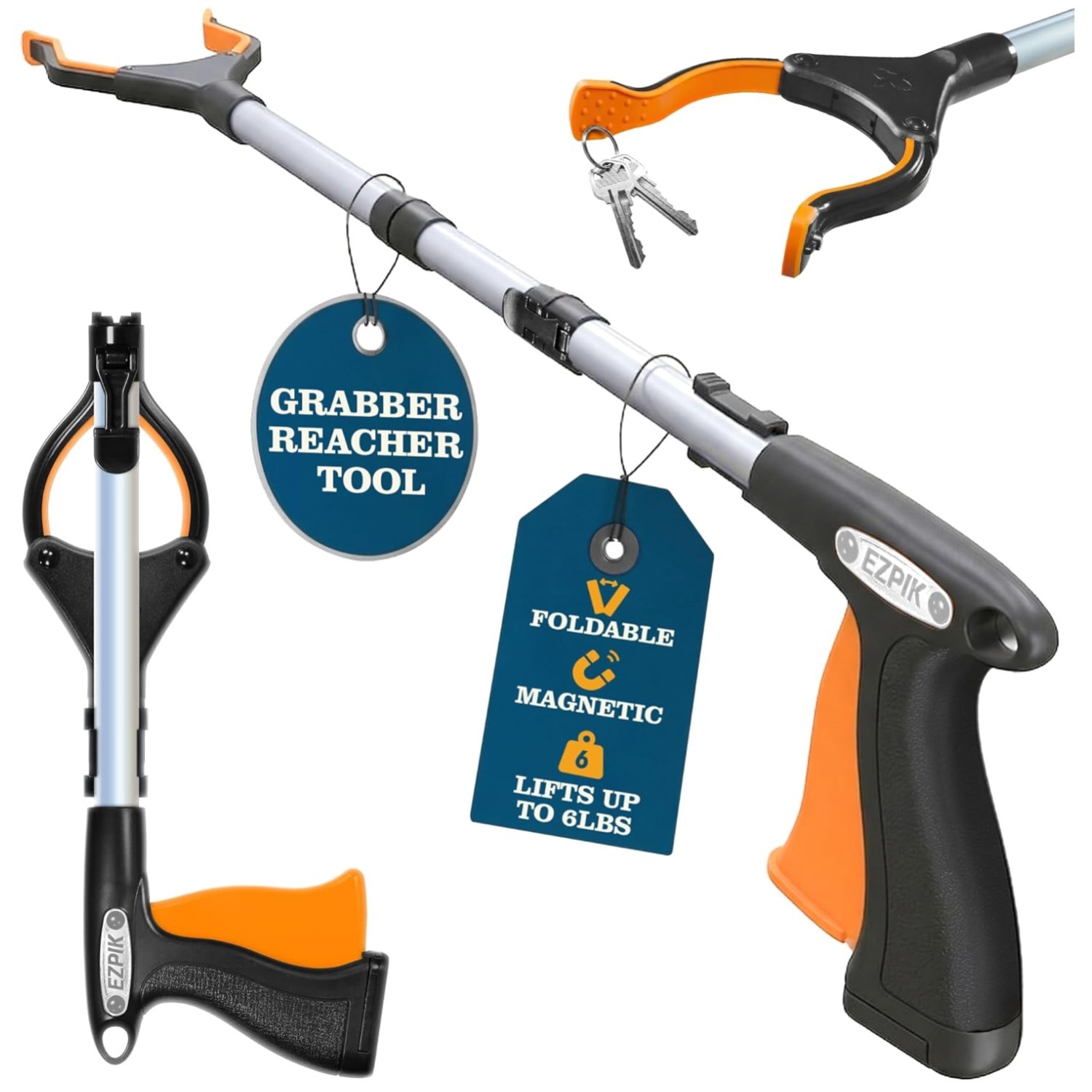 36" Folding Grabber Tool with Magnets for Seniors