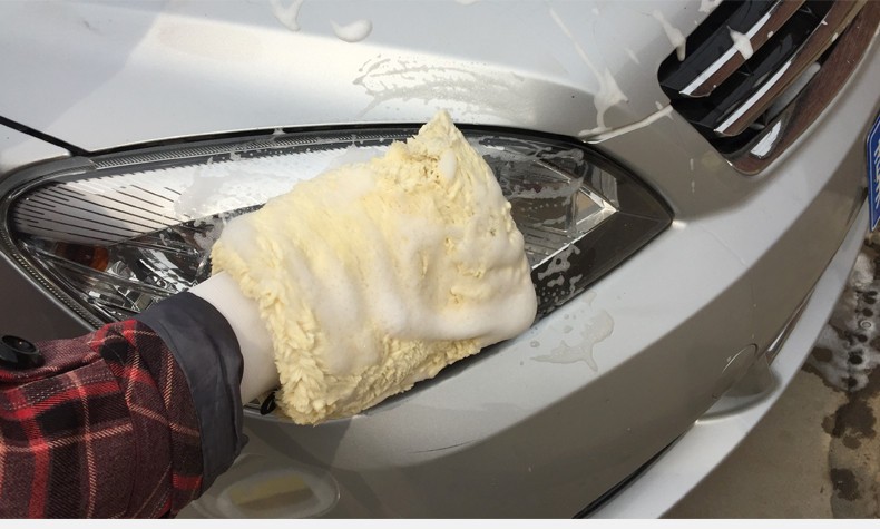 1X Car Wash Glove Soft Cloth Rag Hand Wash Towel Microfiber Mitt Cleaning Fur
