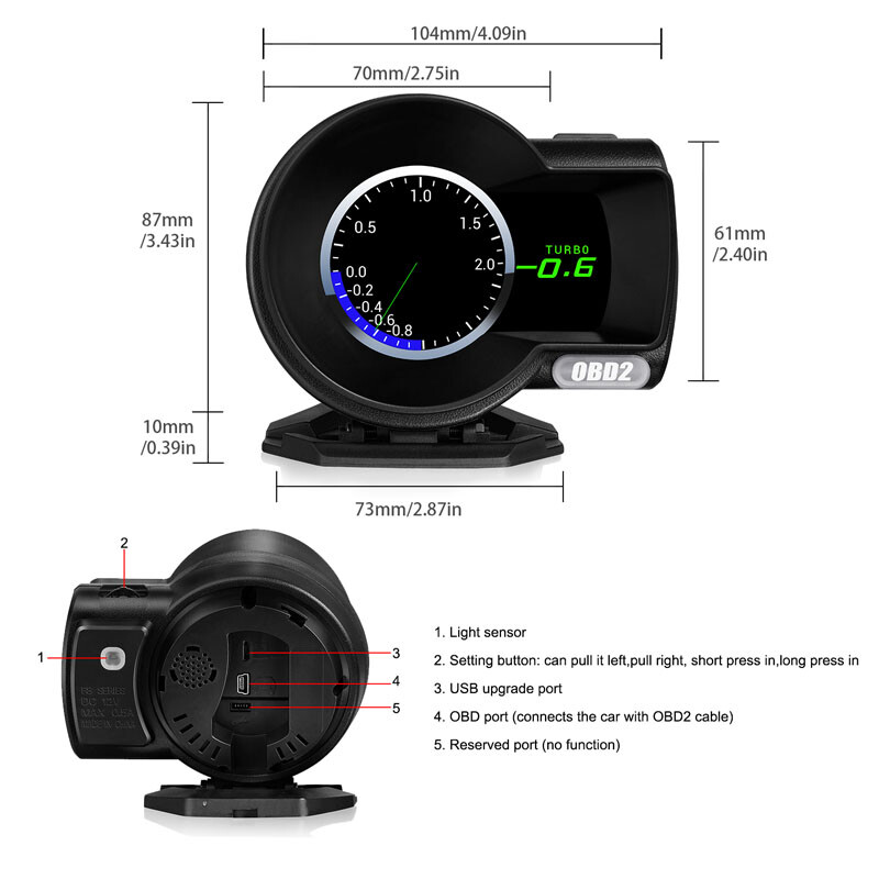 Universal Car Head Up Display OBD2 GPS HUD Speedometer Meter Tool Loop Status
