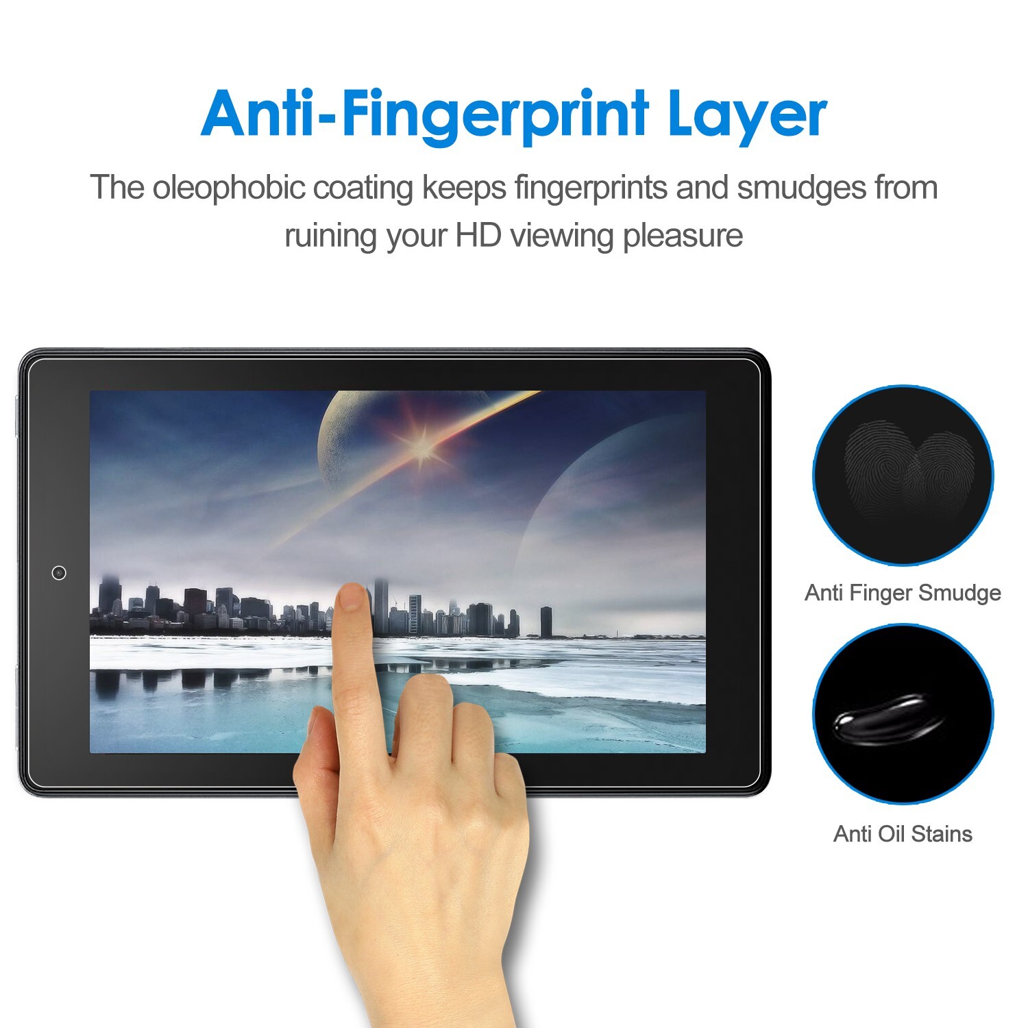 JETech Screen Protector for Amazon Fire 7 (9th / 7th Gen) Tempered Glass Film