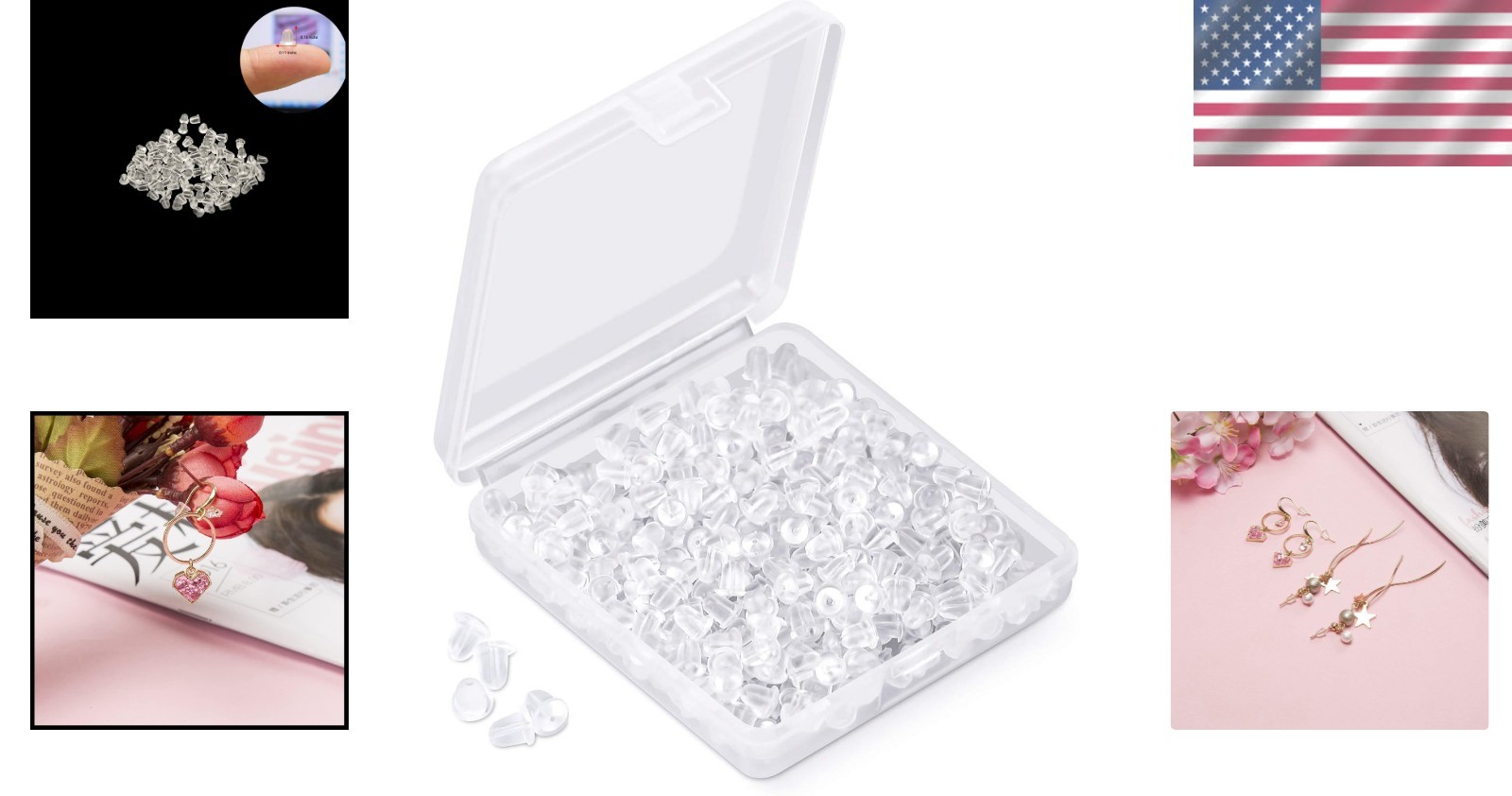 Clear Silicone Earring Backs - 4mm Diameter, 2000PCS for All Earring Types