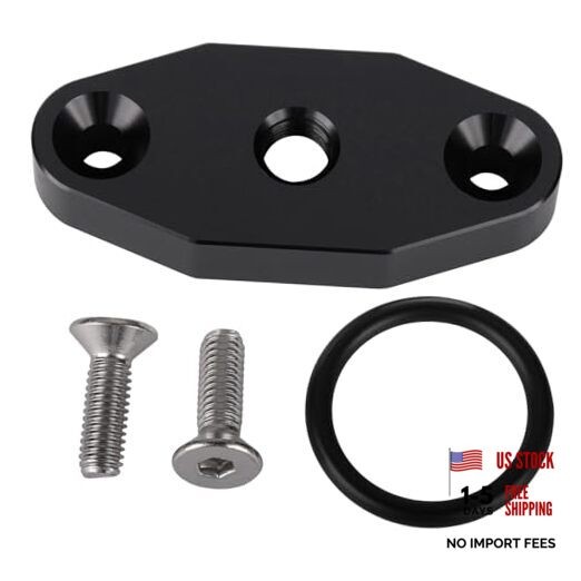 1/8 NPT Turbo Oil Feed Plate Adapter Oil Cooler Block-Off Cover LS1 LSX Black