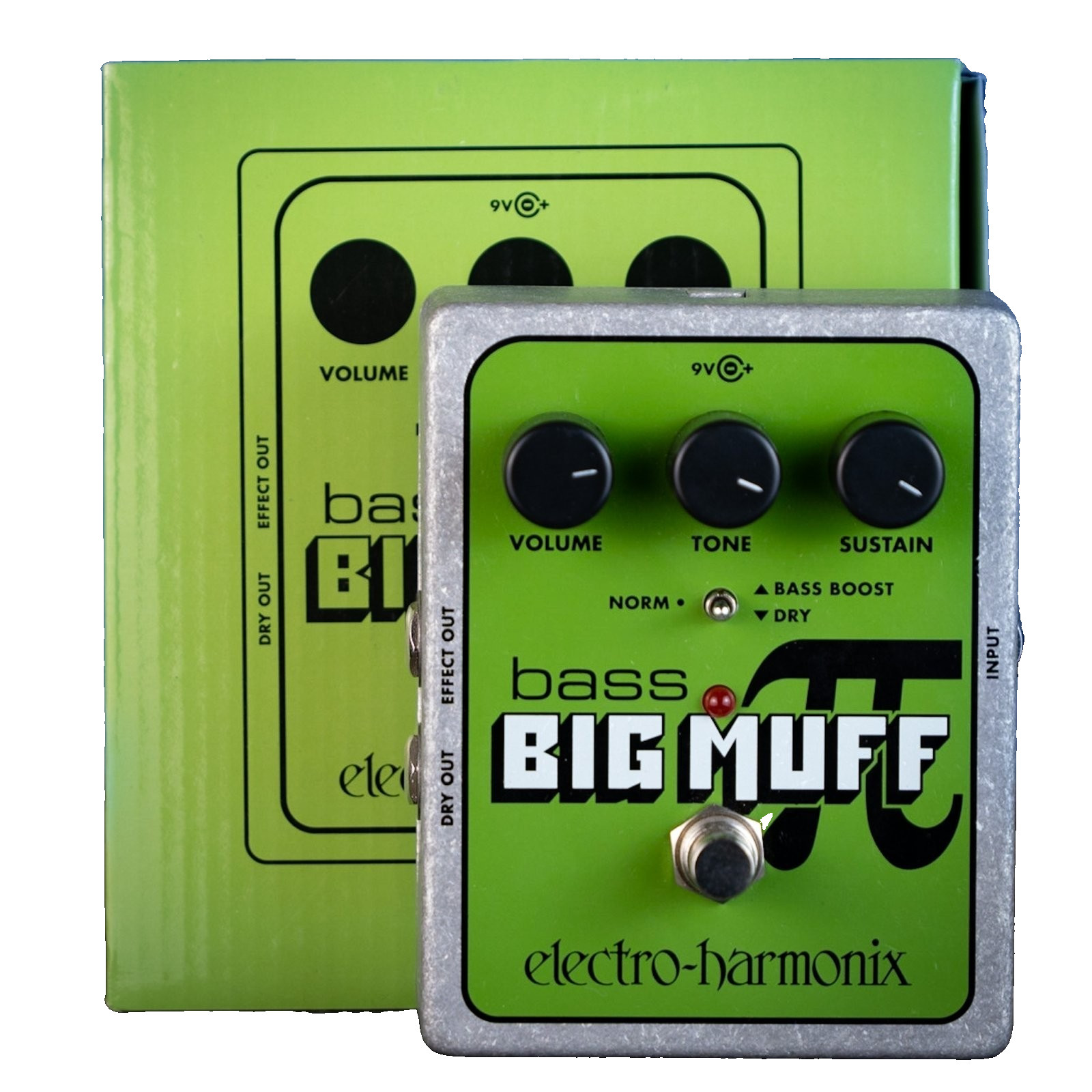 New Electro-Harmonix EHX Bass Big Muff Pi Distortion Fuzz Pedal, w/extra 9V Ba..