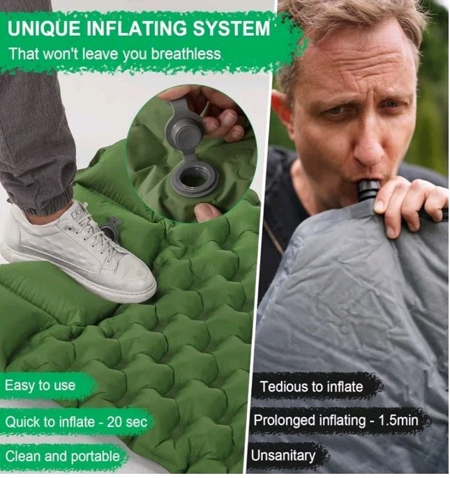 WANNTS Sleeping Pad, Ultralight Inflatable Sleeping Pad for Camping, Built-in...