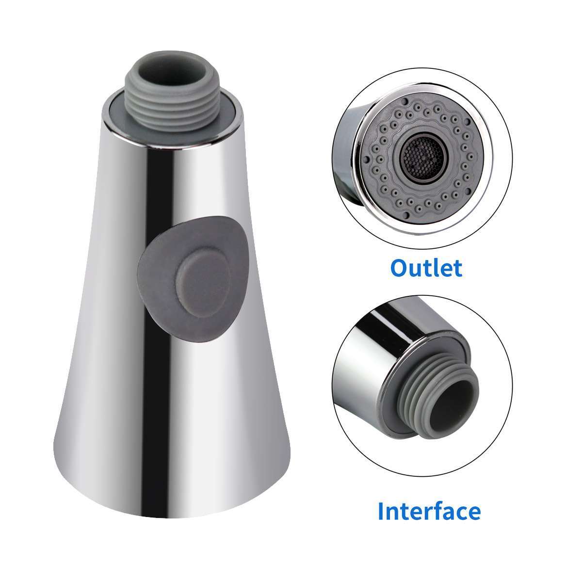 Kitchen Sink Pull Down Faucet Sprayer Pull Out SprayHead Replacement Head Sliver