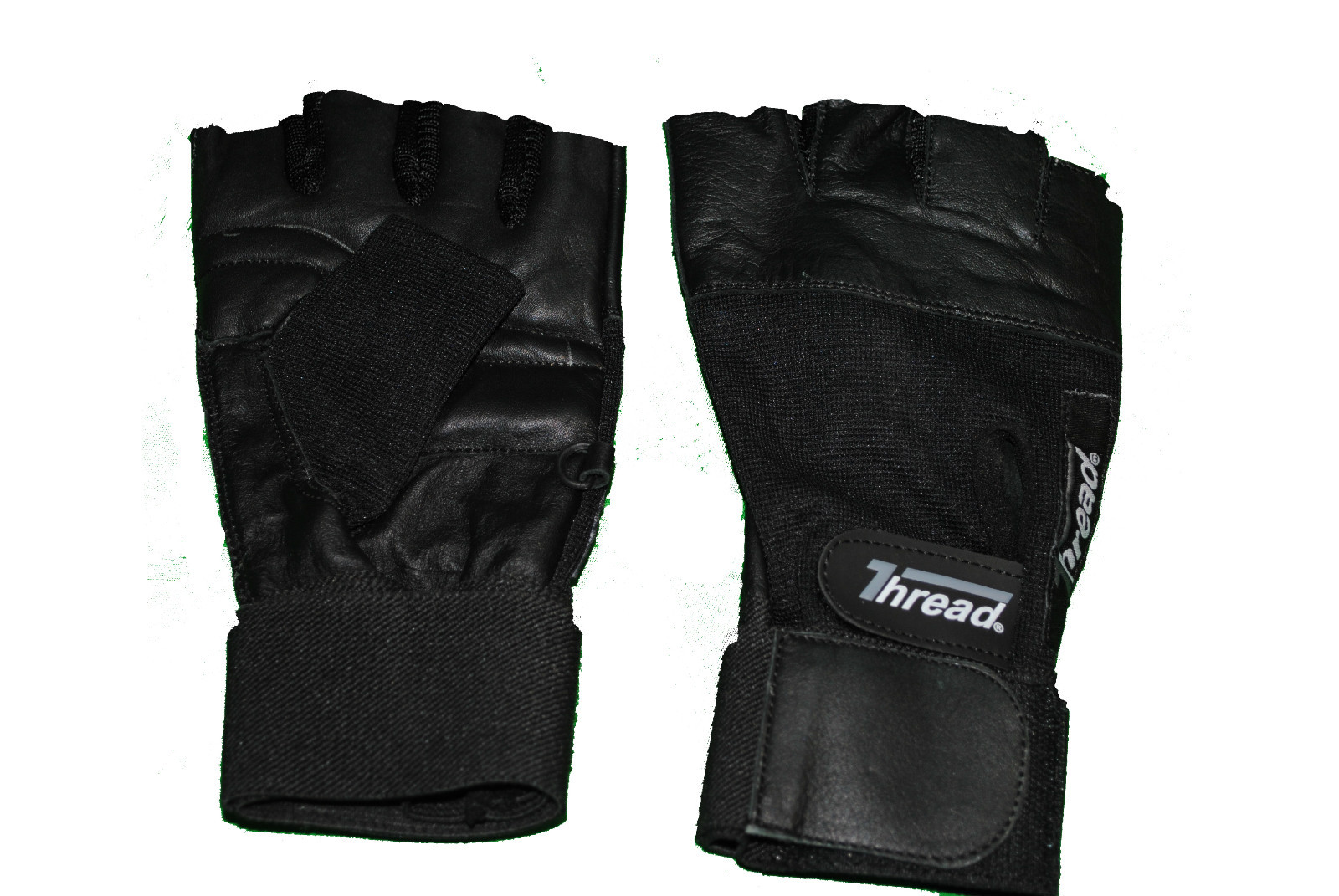 HEAVYLIFT, WORKOUT COW LEATHER GLOVES,WITH EXTRA WRIST STRAP  "THREAD(R) BRAND
