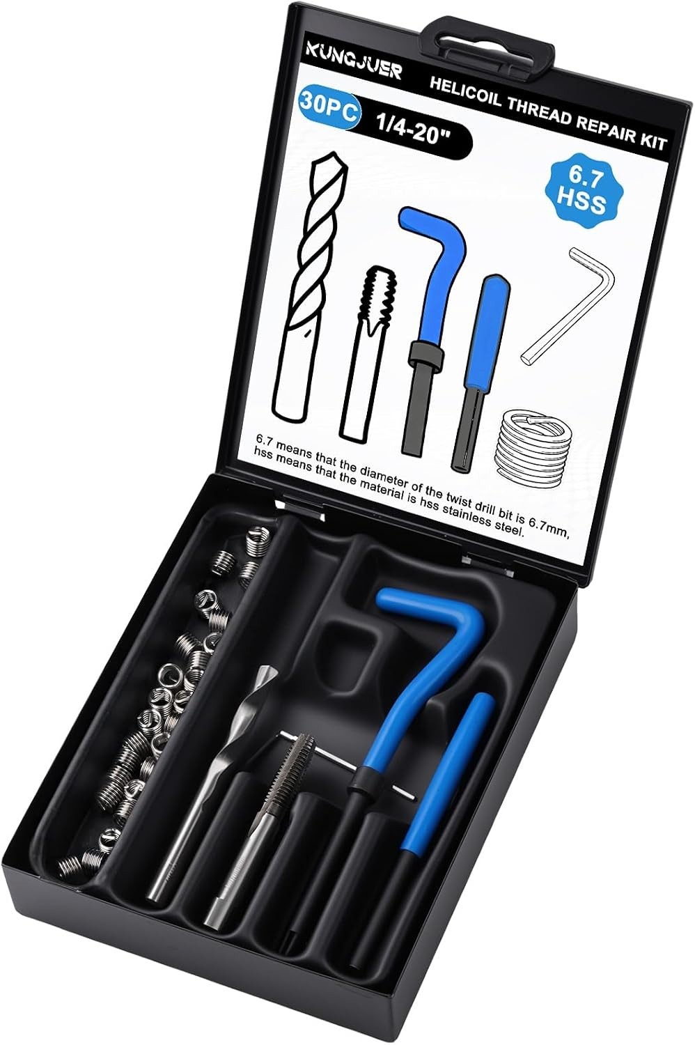 30PC SAE Helicoil Thread Repair Insert Kit， 1/4-20 inch Rethread | helicoil Thre
