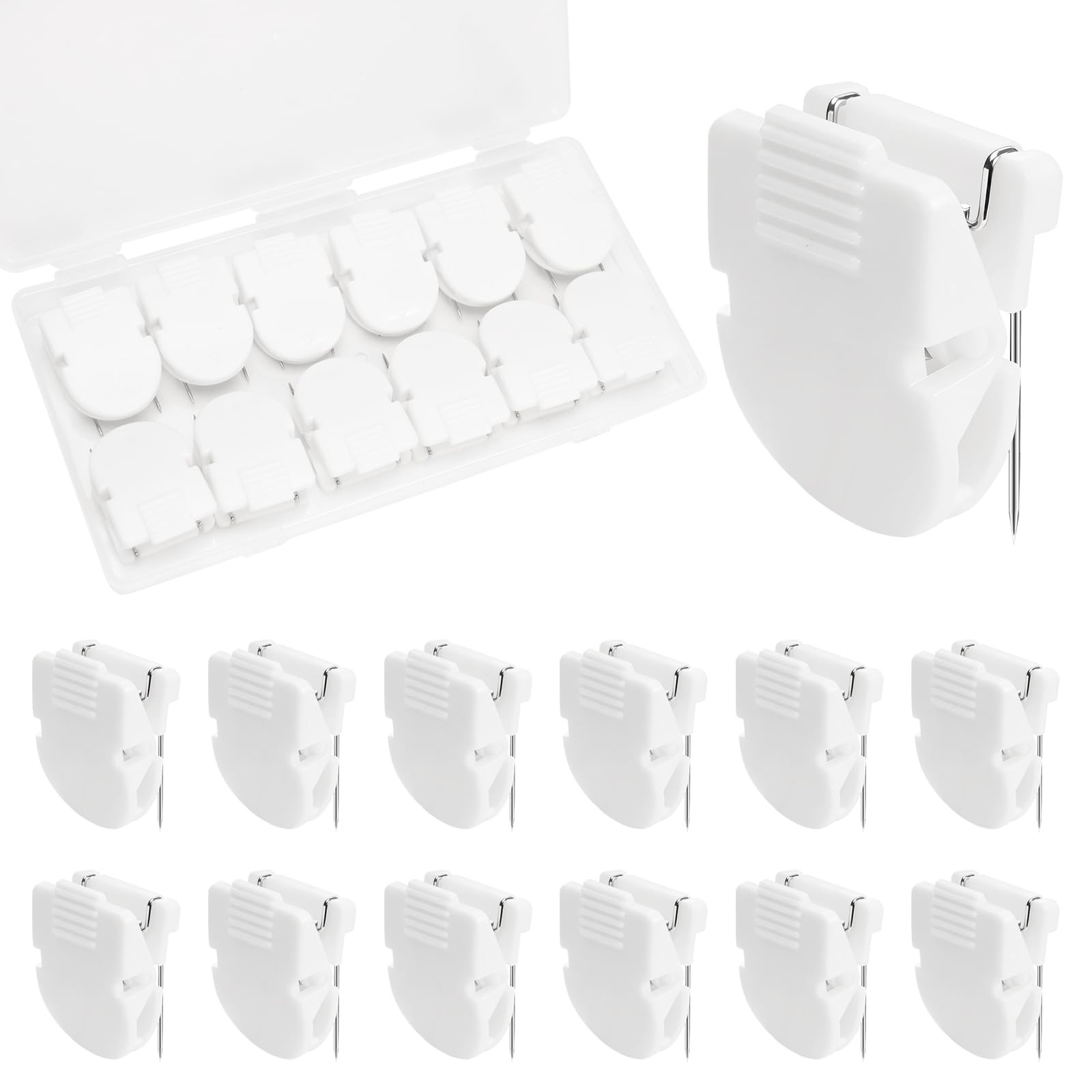 Standard Size Strong Hold Plastic Fabric Panel Cubicle Hooks Push Pins 12 PCS
