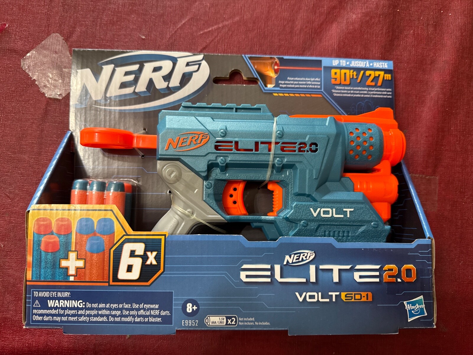 Hasbro Nerf Elite 2.0 Volt SD-1 E9952 W 6 Darts Travels Up To 90 Feet Has Light