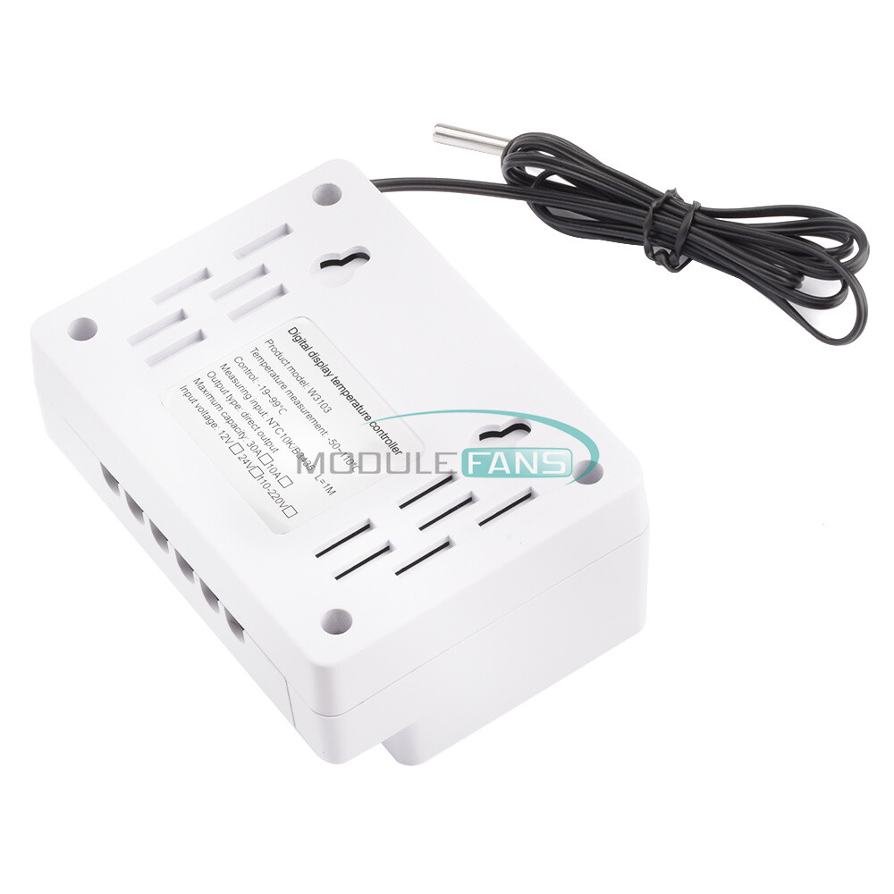 W3103 Digital Wall-Mounted Temperature Controller Thermostat 30A 12V/24V/220V