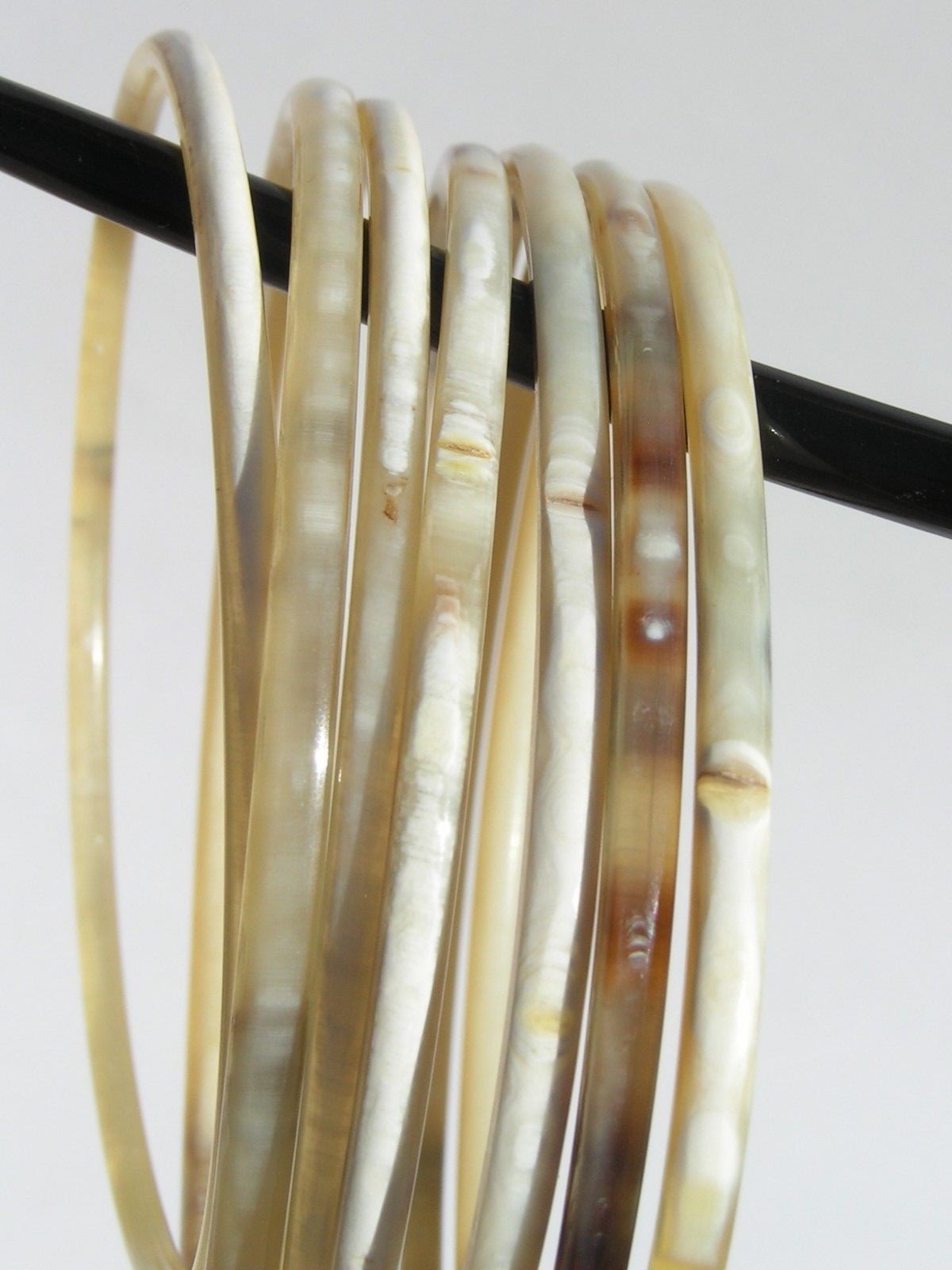 Set of 7 HANDMADE HORN BRACELETS and CHAIN BRACELET