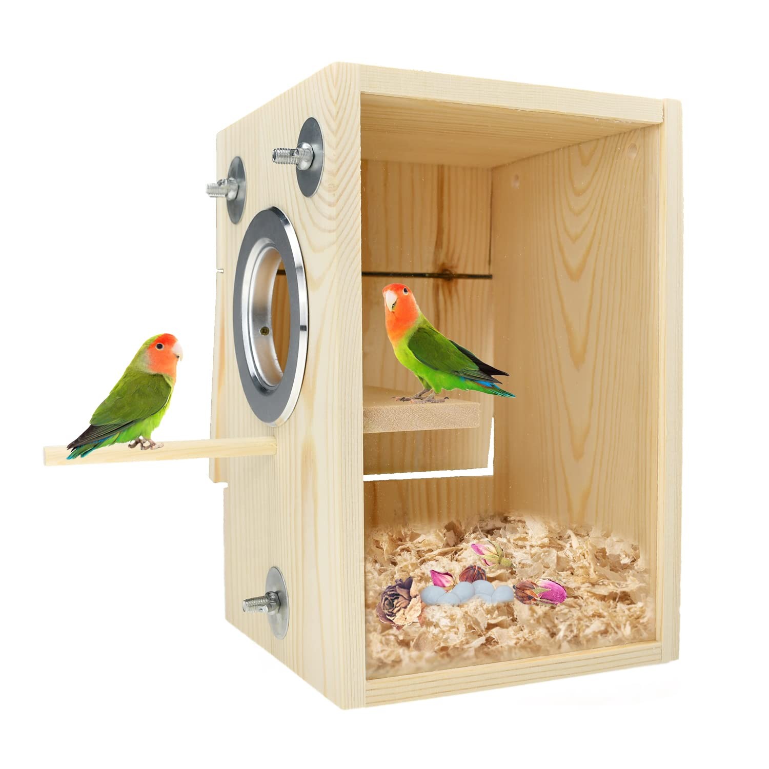 Bird Nest Breeding Box Mating Nesting Parakeet Budgie Lovebird Cockatiel