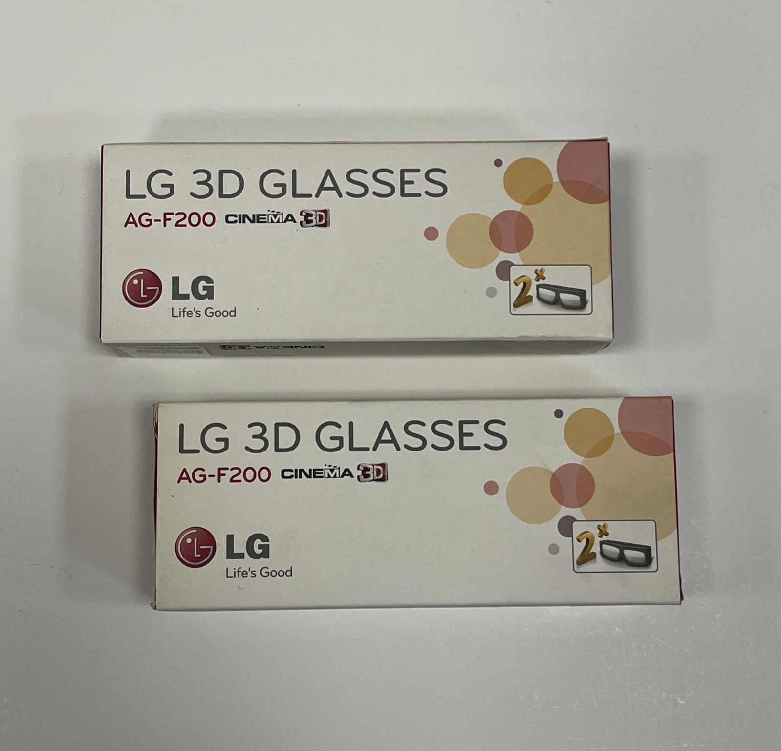 LG 3D Glasses Cinema AG-F200 x2 Boxes 4 Pairs TV NEW