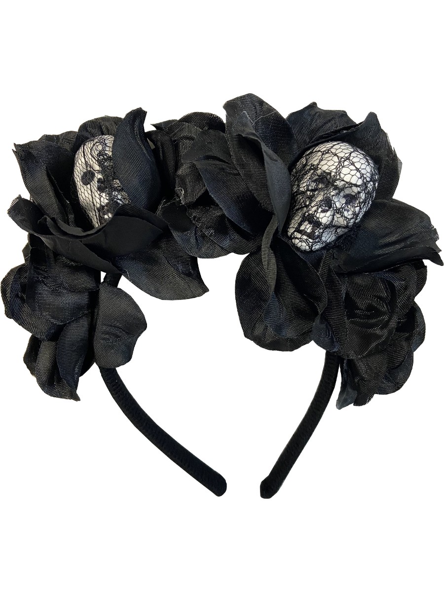 Adults Hallowen Skull Rose Headband Costume Accessory