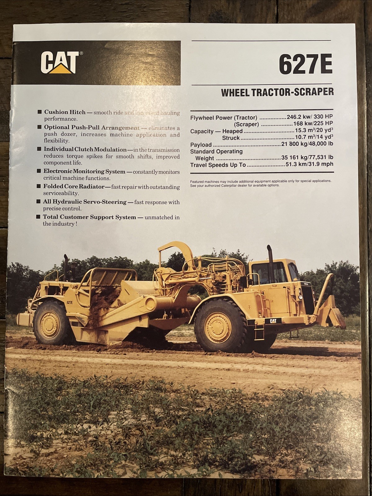 Caterpillar 627E Wheel Tractor-Scraper Brochure ‘90