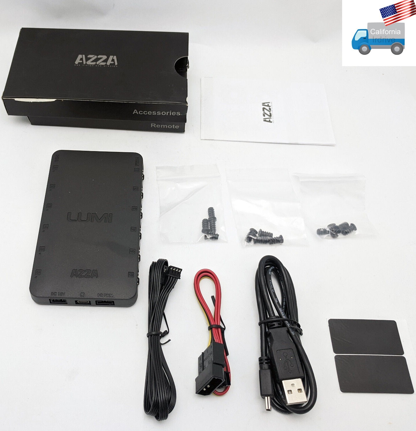 NEW AZZA LUMI RGB Fan Control Box for Android or IOS Mobile Apps w/ Accessories
